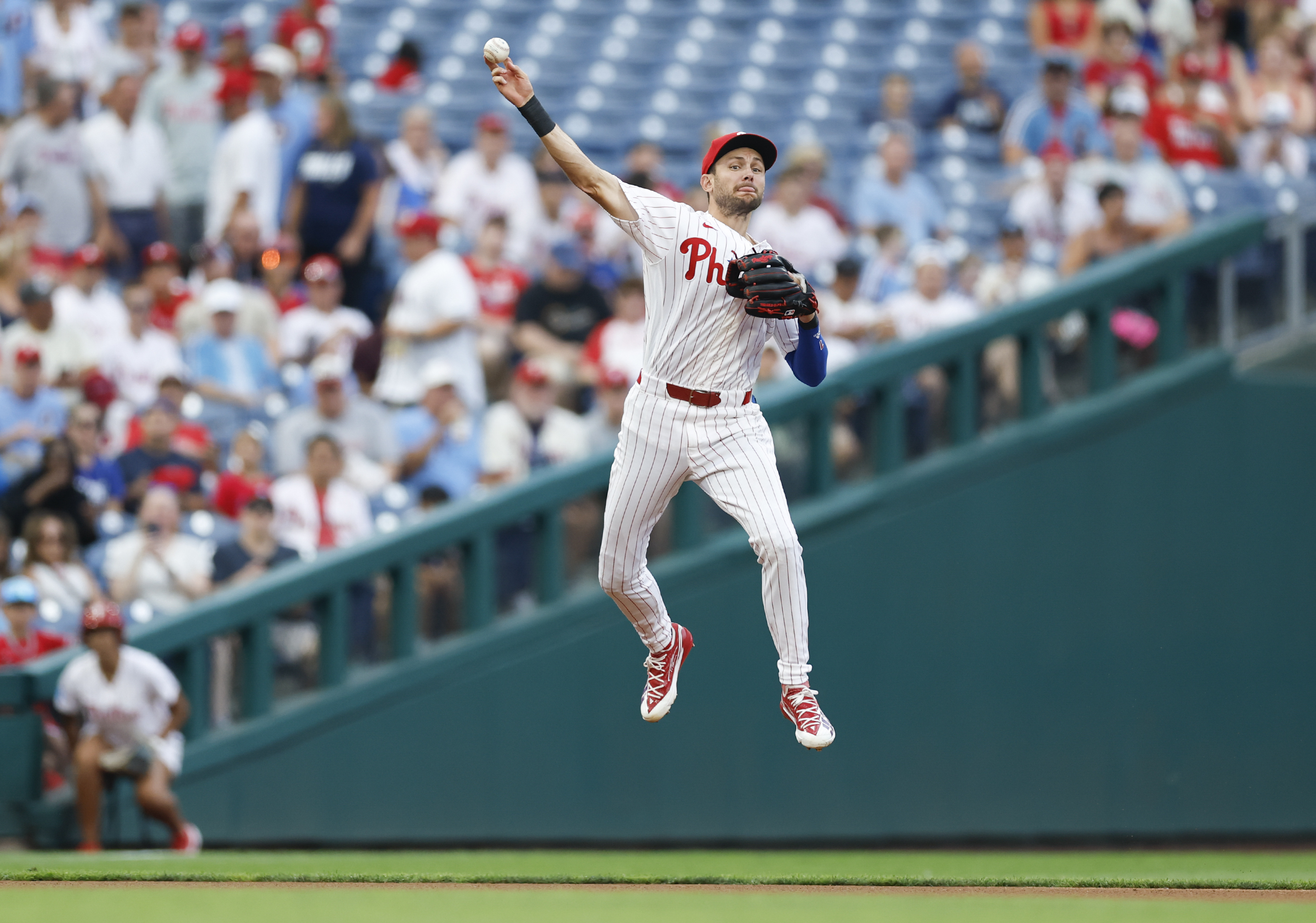 Trea Turner uses Bryson Stott’s extra glove to help solve his fielding woes: ‘It’s a lot longer’