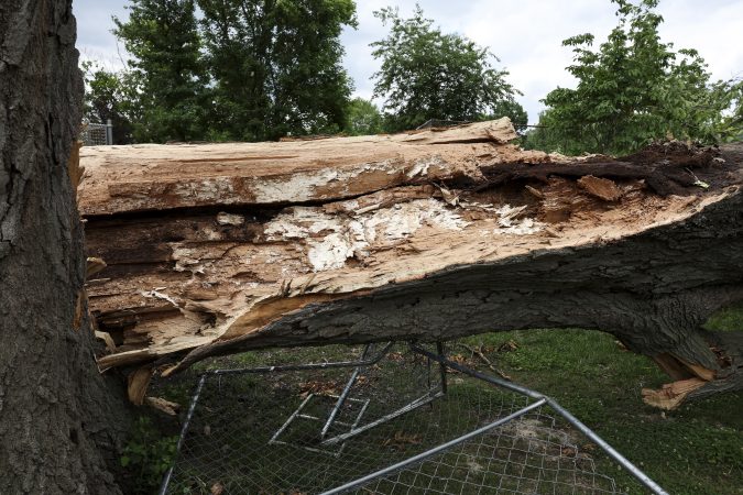 Where microburst storm damage has been reported around Philly, mapped