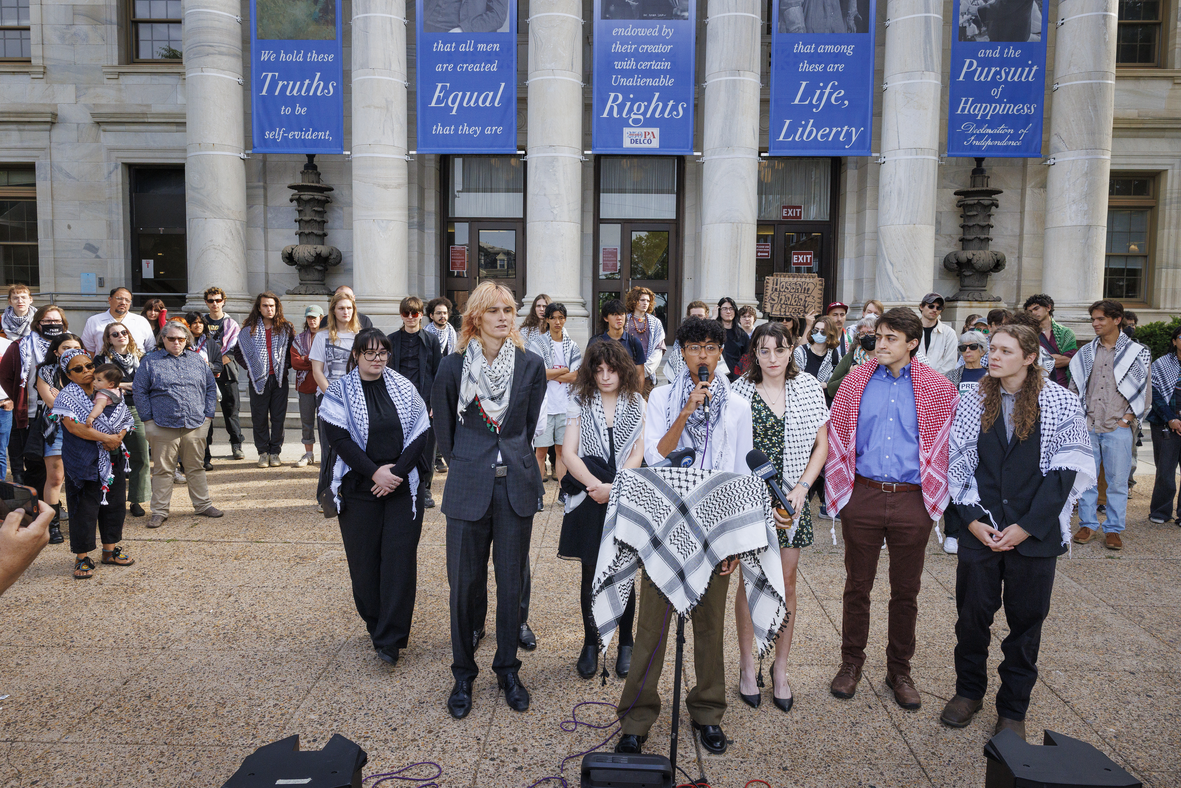 ‘Swarthmore 9’ protesters urge Delco DA to drop trespassing case tied to pro-Palestinian encampment