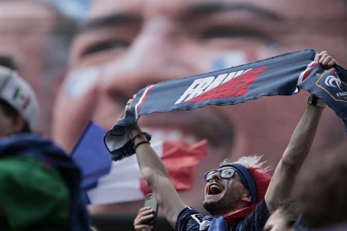 French fans arrived in Philly earlier in the week for their team's group stage match against Iraq on Monday. France won, 3-0.