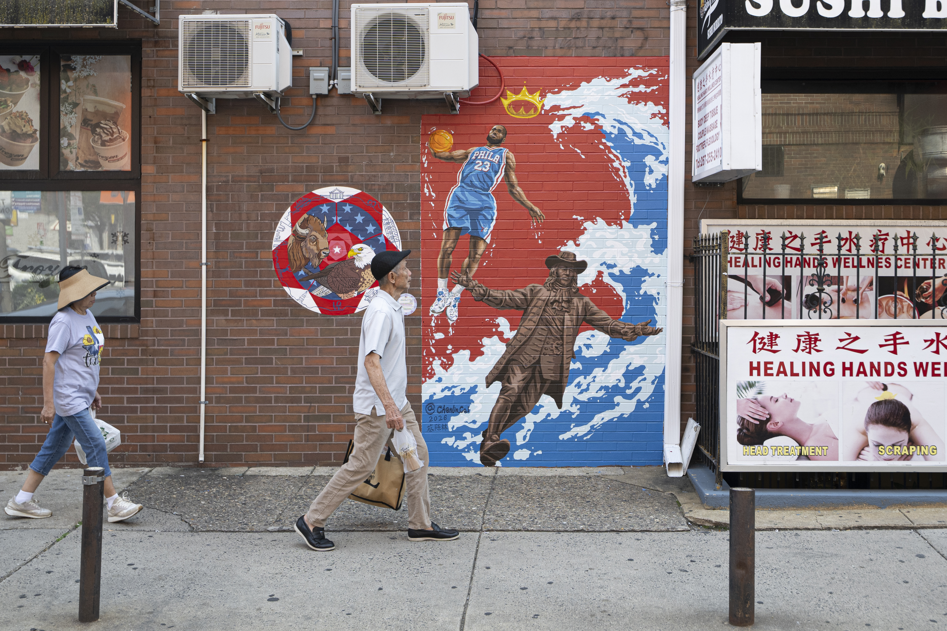 New LeBron James mural in Chinatown — featuring Billy Penn as Dwyane Wade — is about more than celebrating the Sixers star