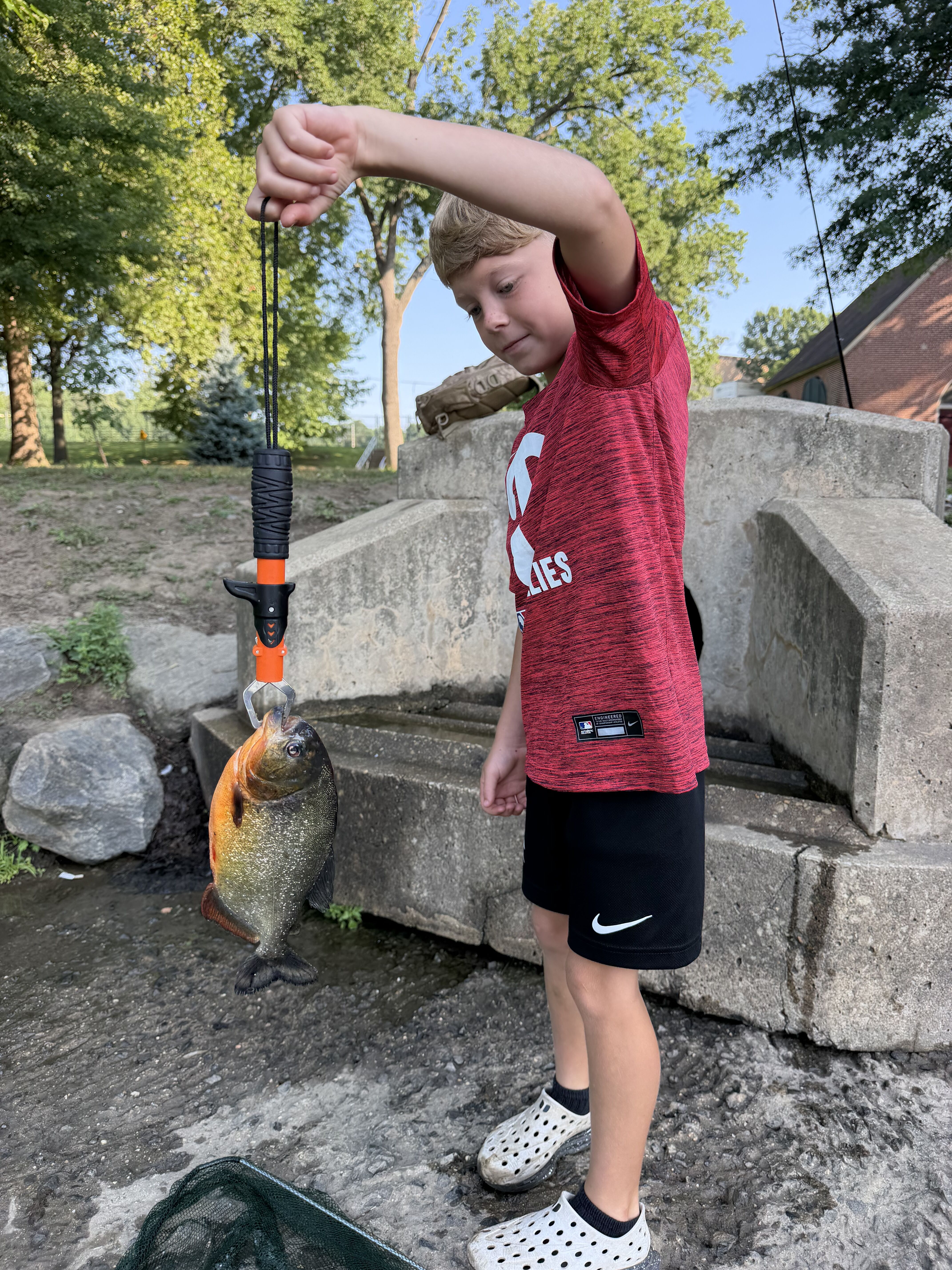 How an 8-year-old Delco kid is reeling with fame after catching a piranha in Ridley Park Lake