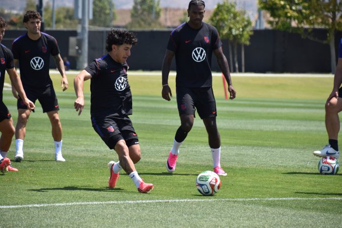 Alejandro Zendejas (second from left) hopes to play in the U.S.-Turkey game on Thursday.
