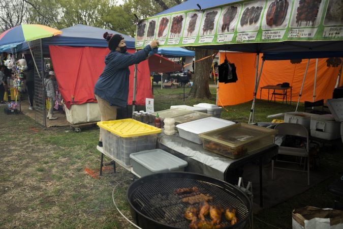 Run's BBQ sets up at the Southeast Asian Market at FDR Park on Saturday, April 5, 2025 in Philadelphia.