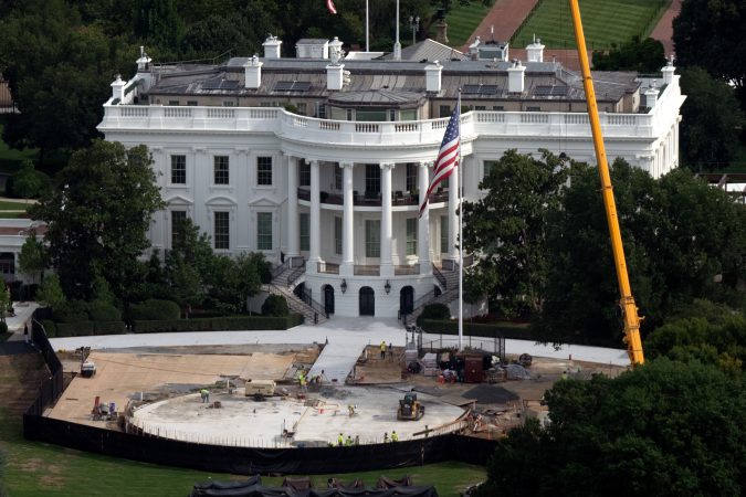 Trump orders changes to new helipad after weeks of around-the-clock work