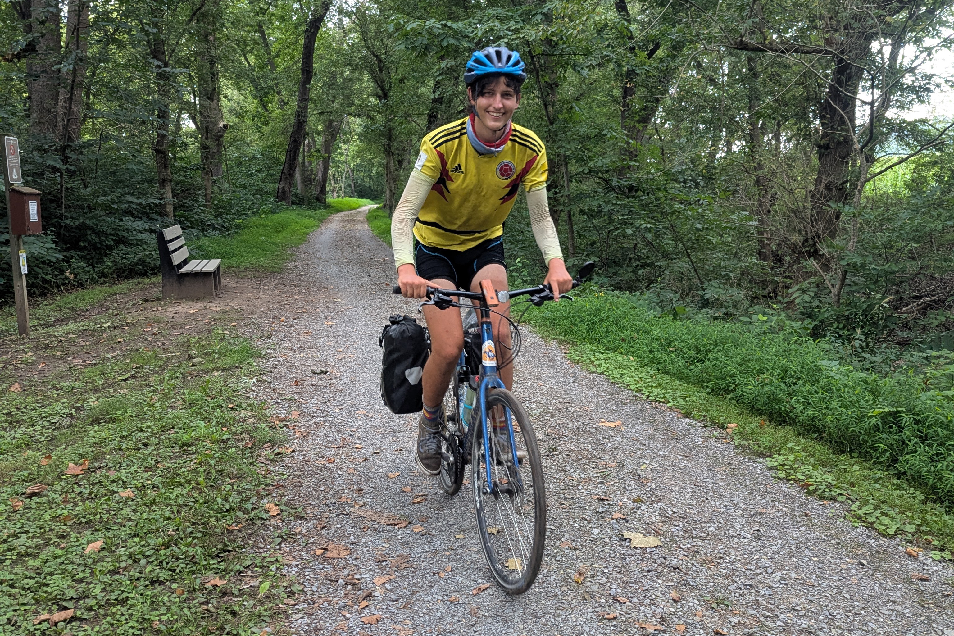This incoming Swarthmore first-year is biking from Colorado to Delco for his first day of school