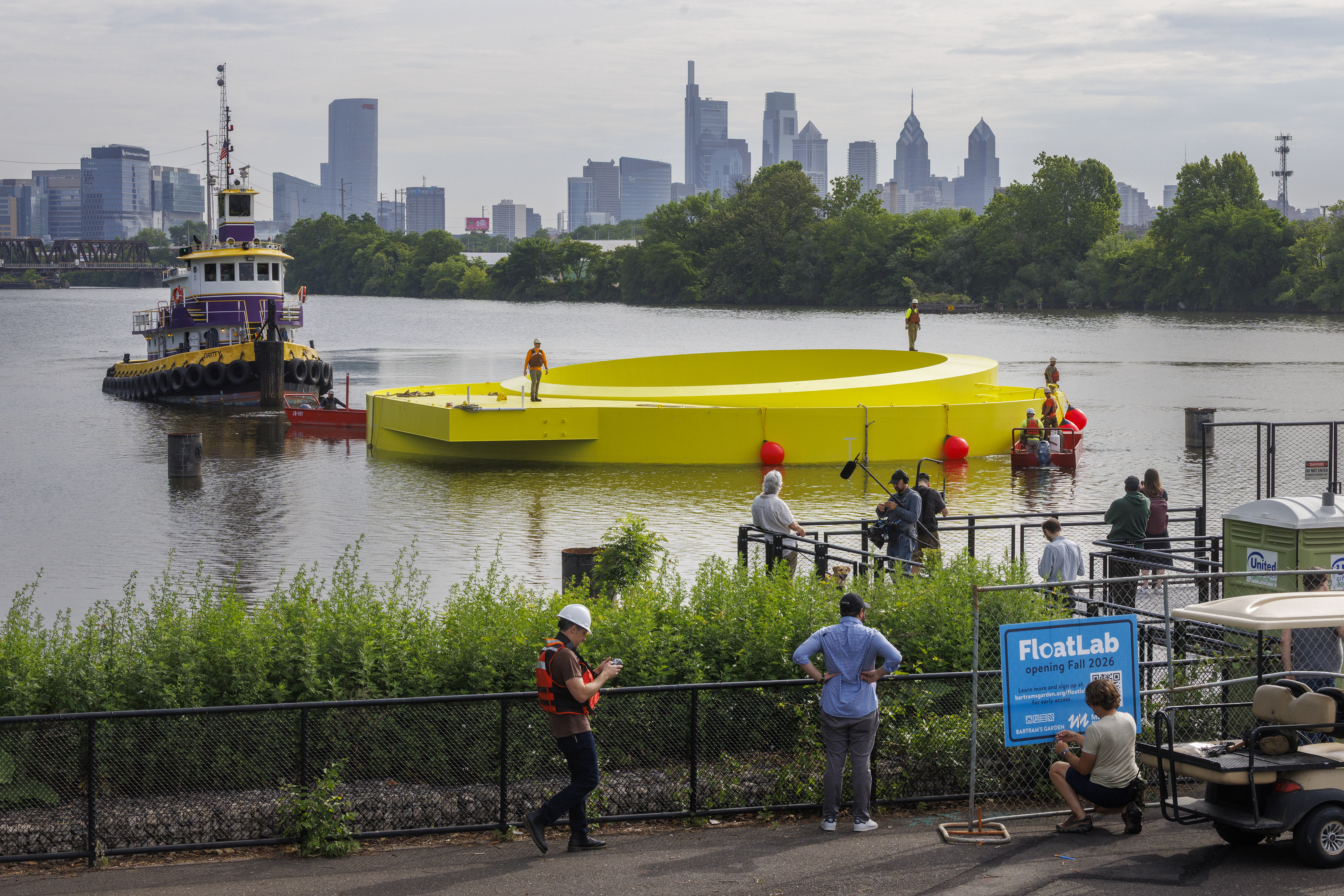 Philadelphia’s new floating art installation finally arrives on the Schuylkill at Bartram’s Garden
