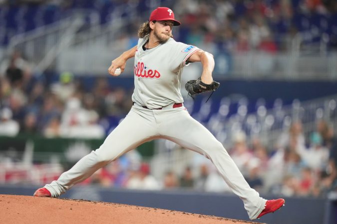Phillies pitcher Aaron Nola had one costly mistake in an otherwise solid outing on Tuesday vs. the Marlins in Miami.