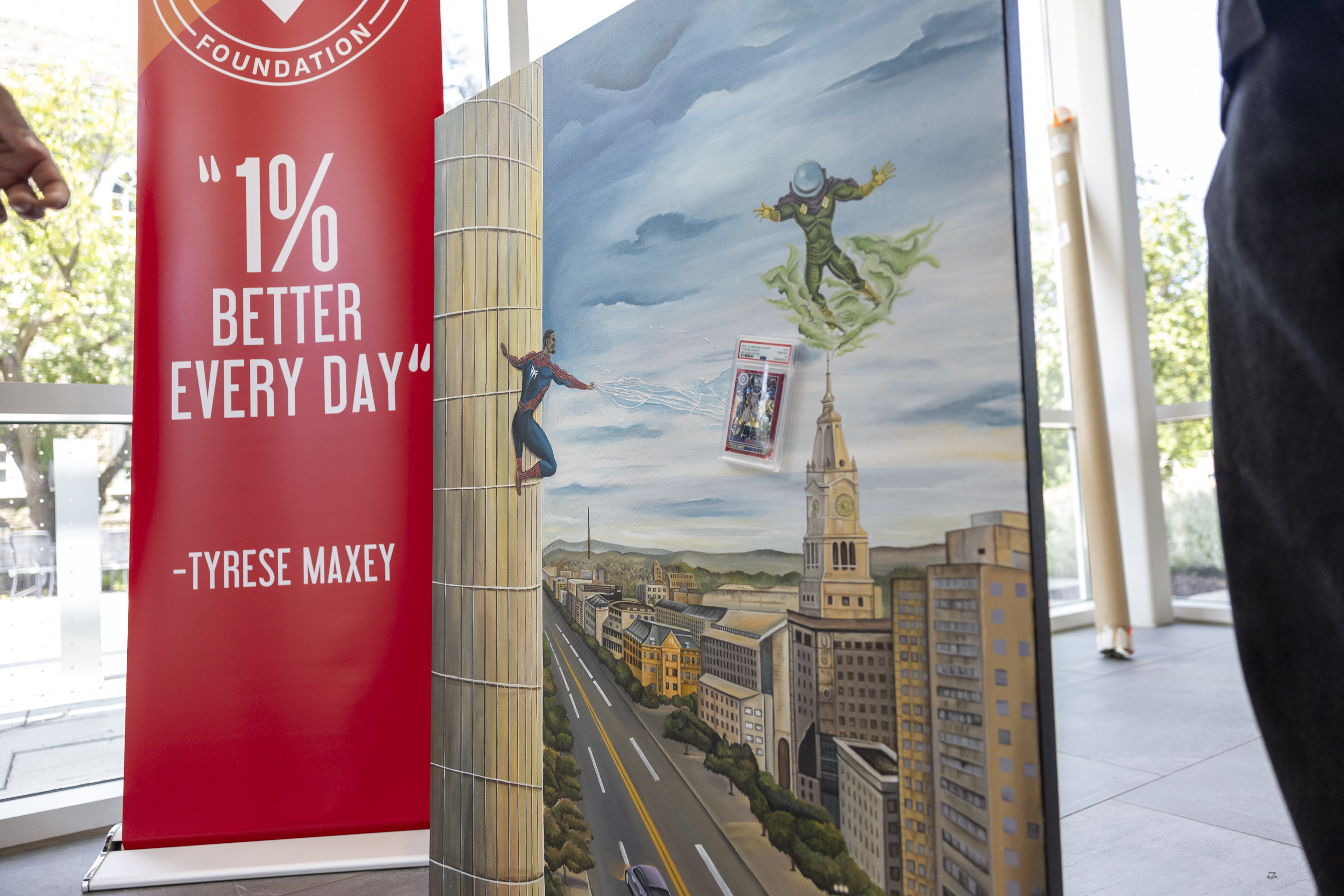 Tyrese Maxey becomes Spider-Man in artwork gifted to him by a Florida man: ‘just blessing them with a piece for the man cave’