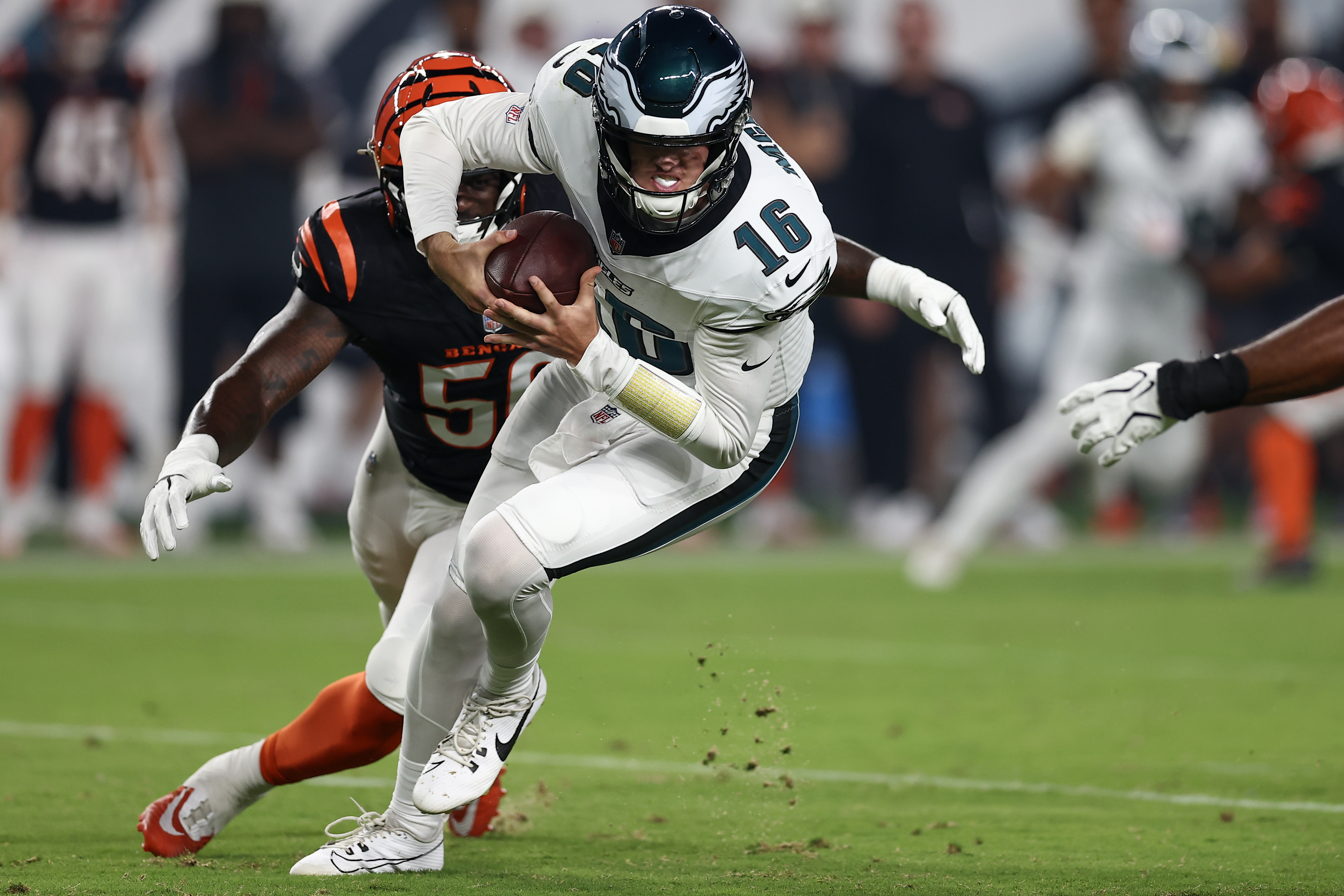 Eagles close out winless preseason with uneven 30-13 loss to Bengals; status of QB2 competition unclear