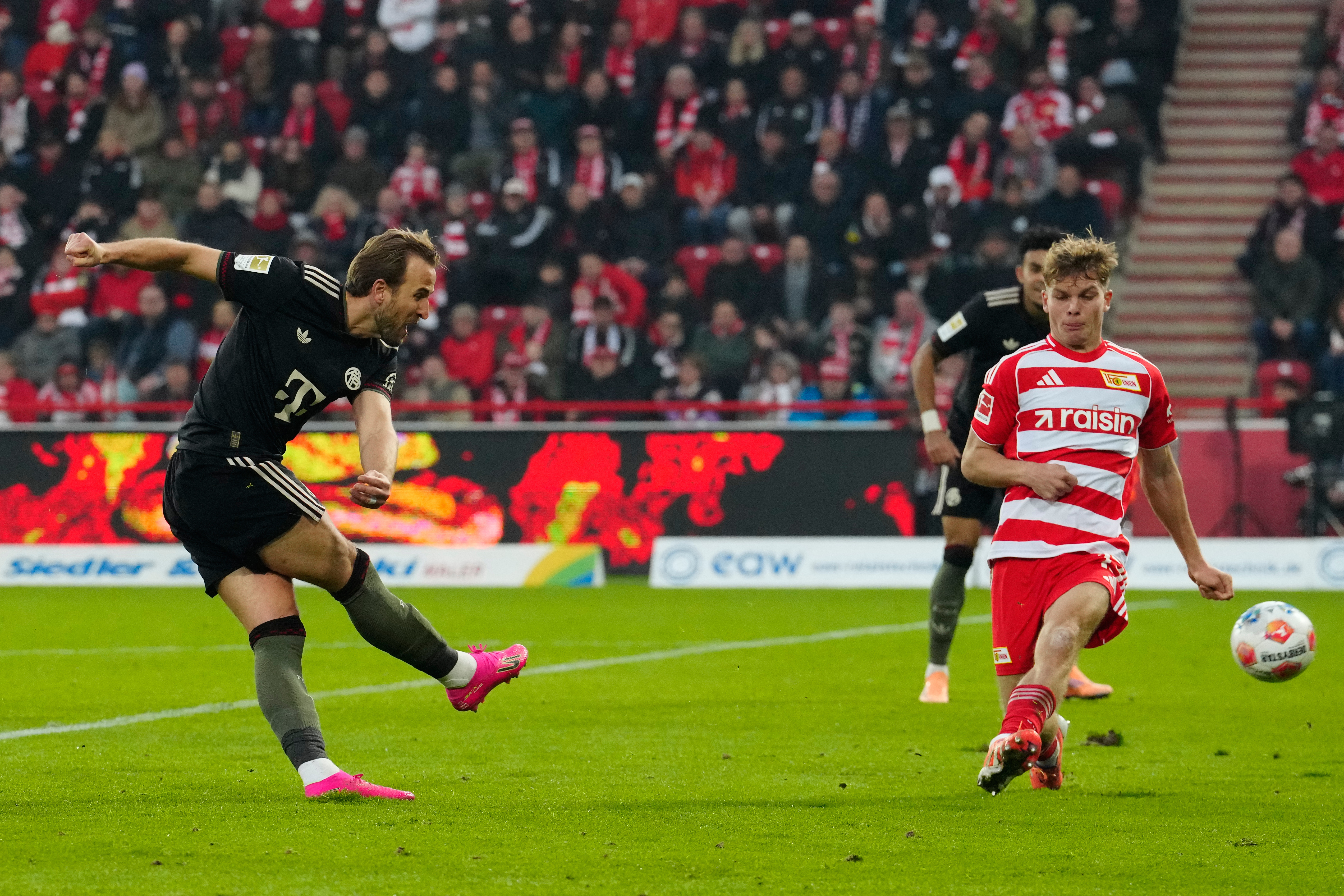 Bayern Munich's English striker Harry Kane (left) is one of the best-known stars in the Bundesliga.