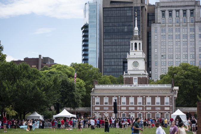 A ‘Join or Die’ sculpture on Independence Mall is slithering its way into completion
