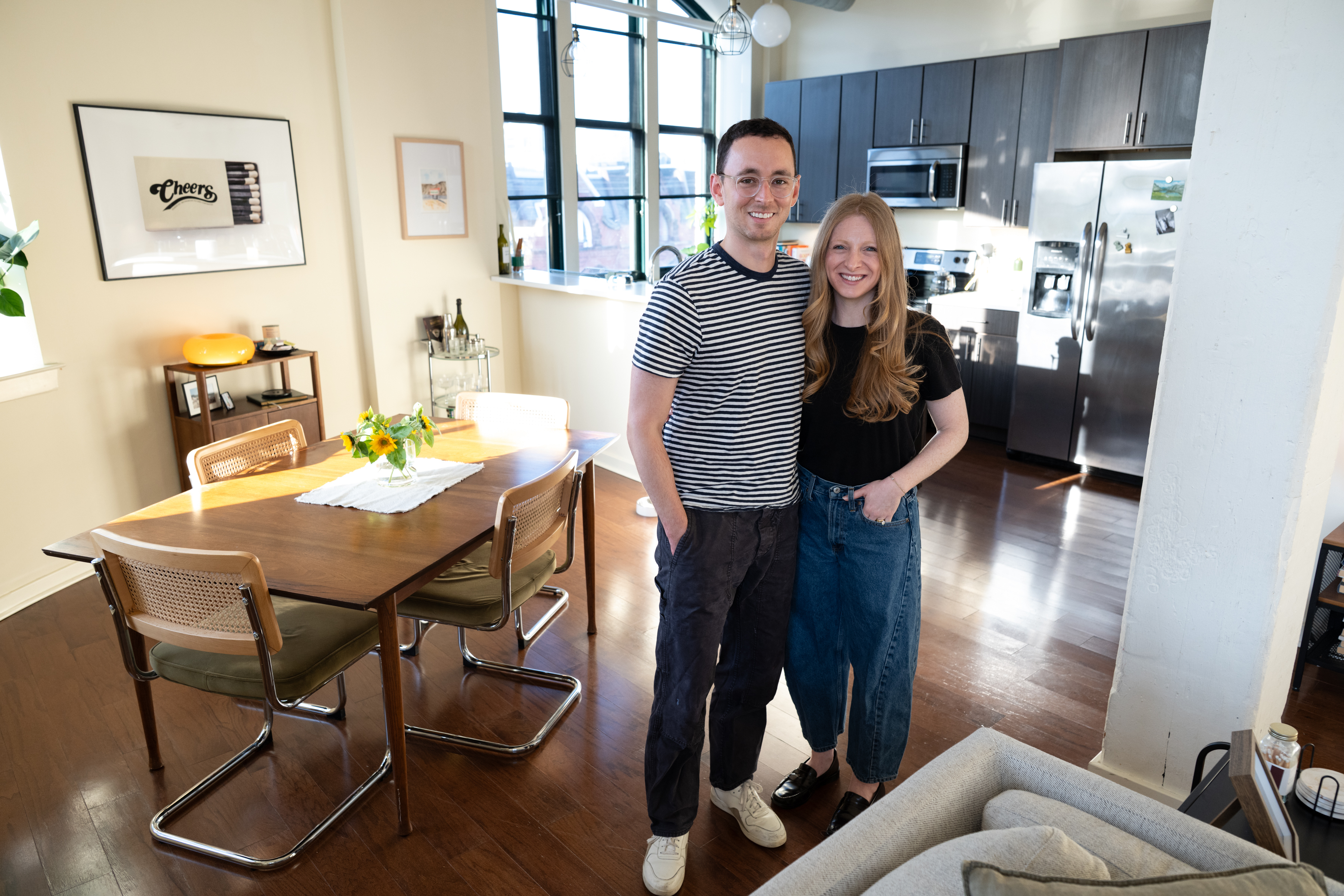 Drawn to a historic Fairmount building, this couple waited for an opening
