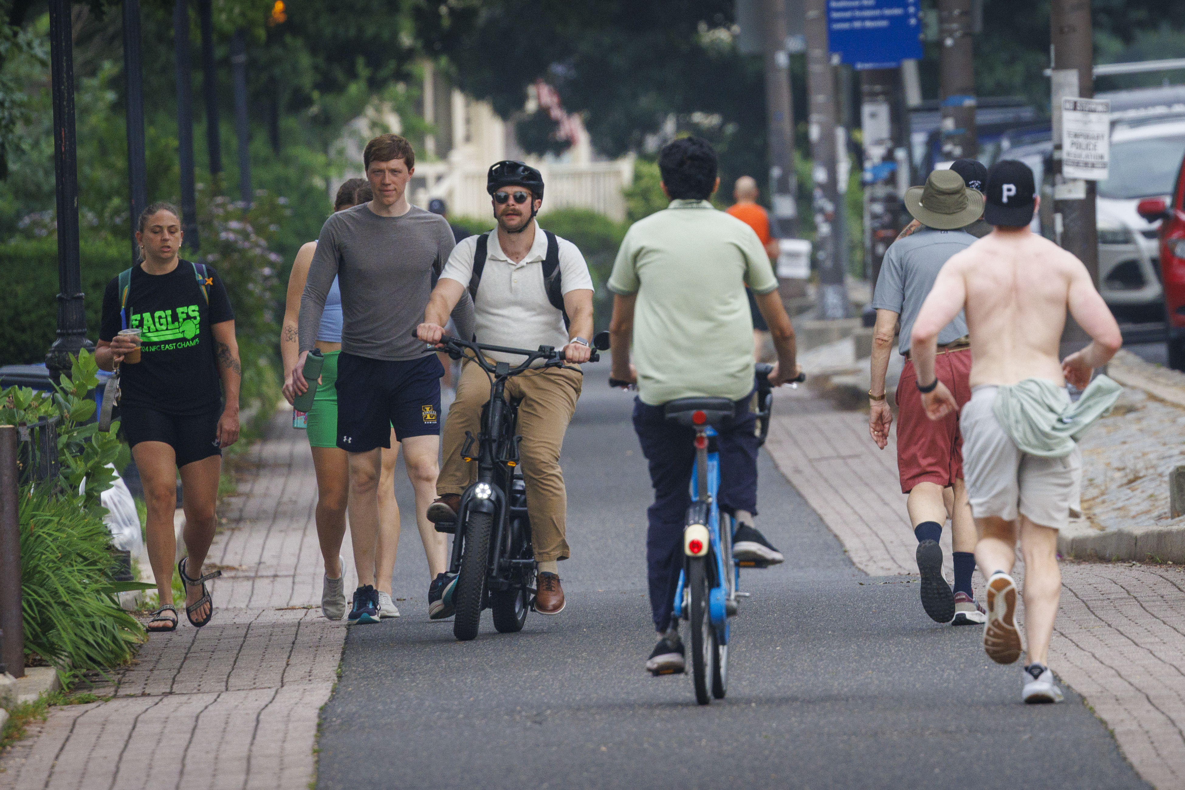 Philly hits a record high 97 as the World Cup fest begins. Strong storms may come later.