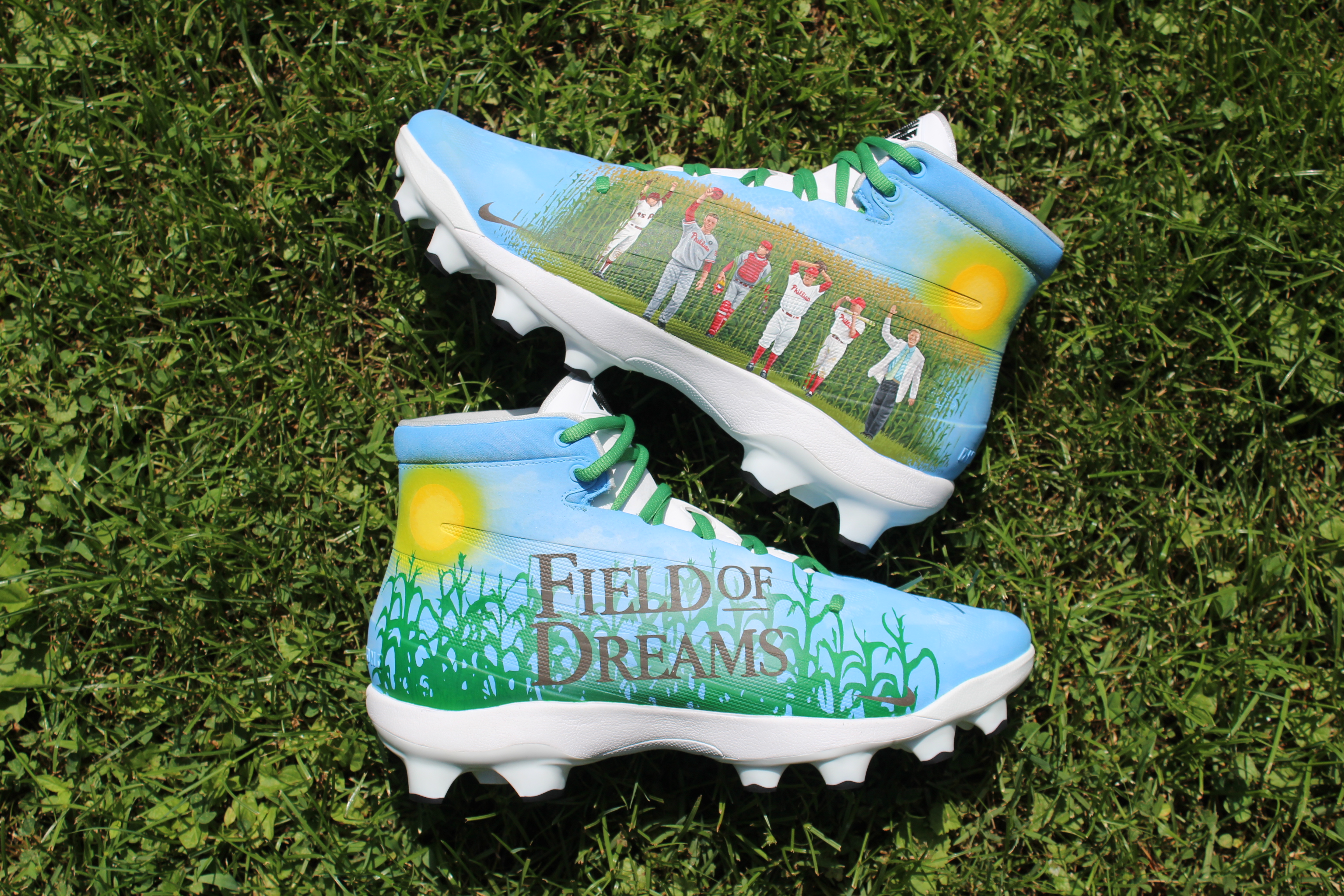 Bryson Stott’s ‘Field of Dreams’ cleats — featuring Harry Kalas, Roy Halladay, and more Phillies legends — were born in Downingtown