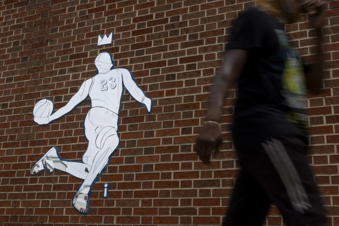 A Philly street artist installed a LeBron James mirror mosaic on an old Burger King wall. Why? ‘It explains itself.’