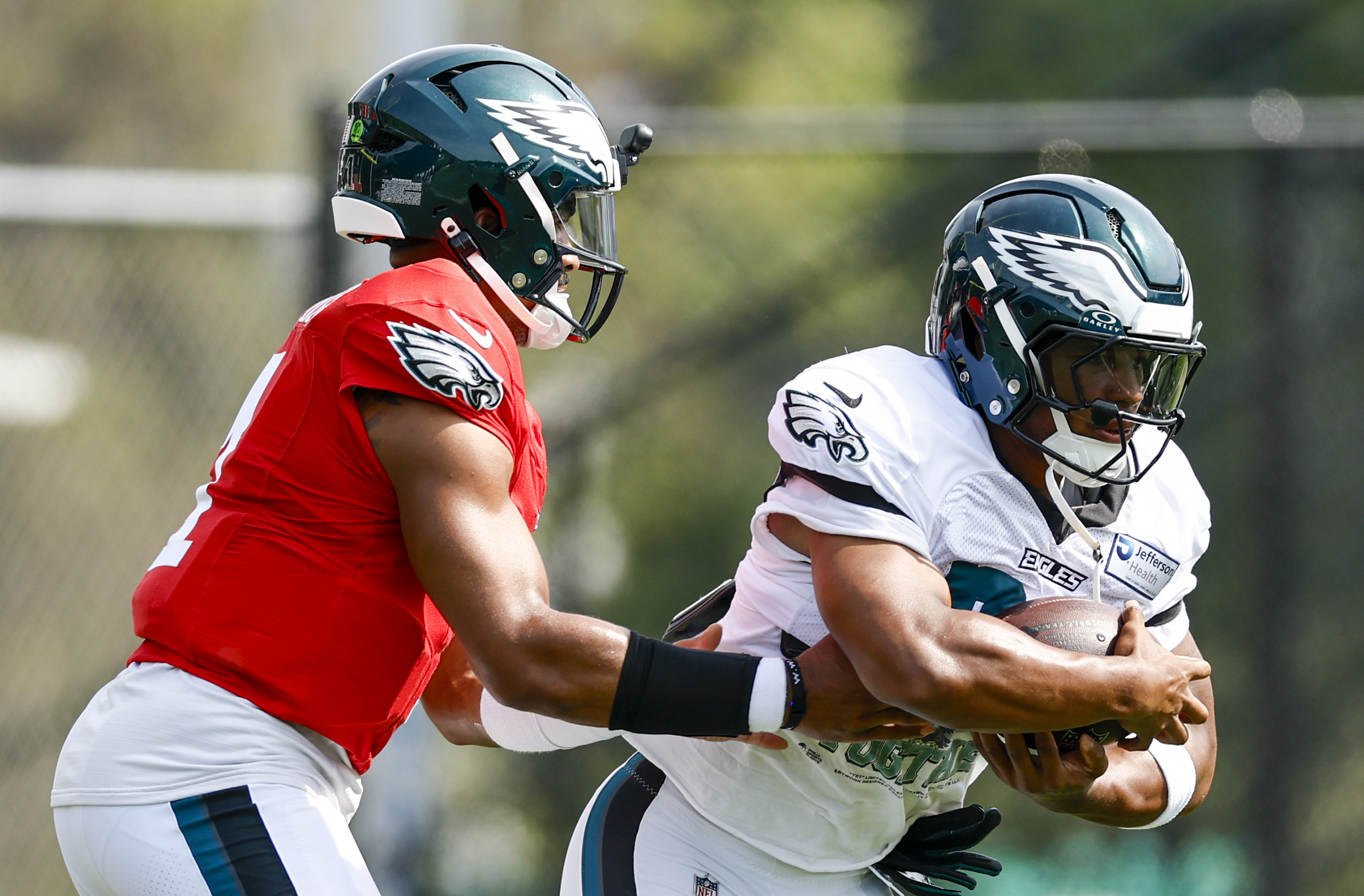 Saquon Barkley and Jordan Mailata want more rushing, less fighting. Both think the Eagles run game can be great.