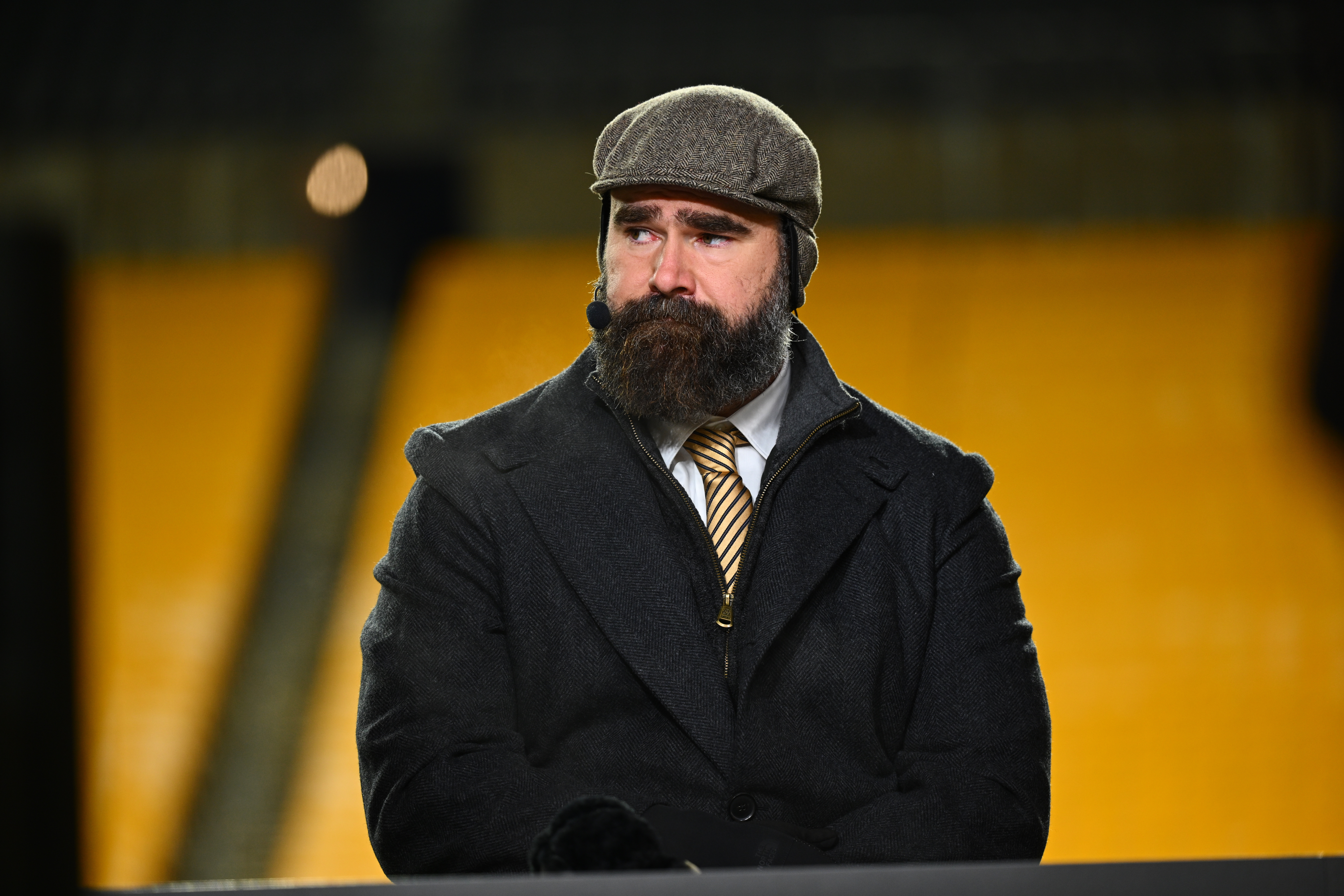 Jason Kelce defends his hat and questions some NFL rules, while Travis admits he’s a ‘geezer’ on ‘New Heights’