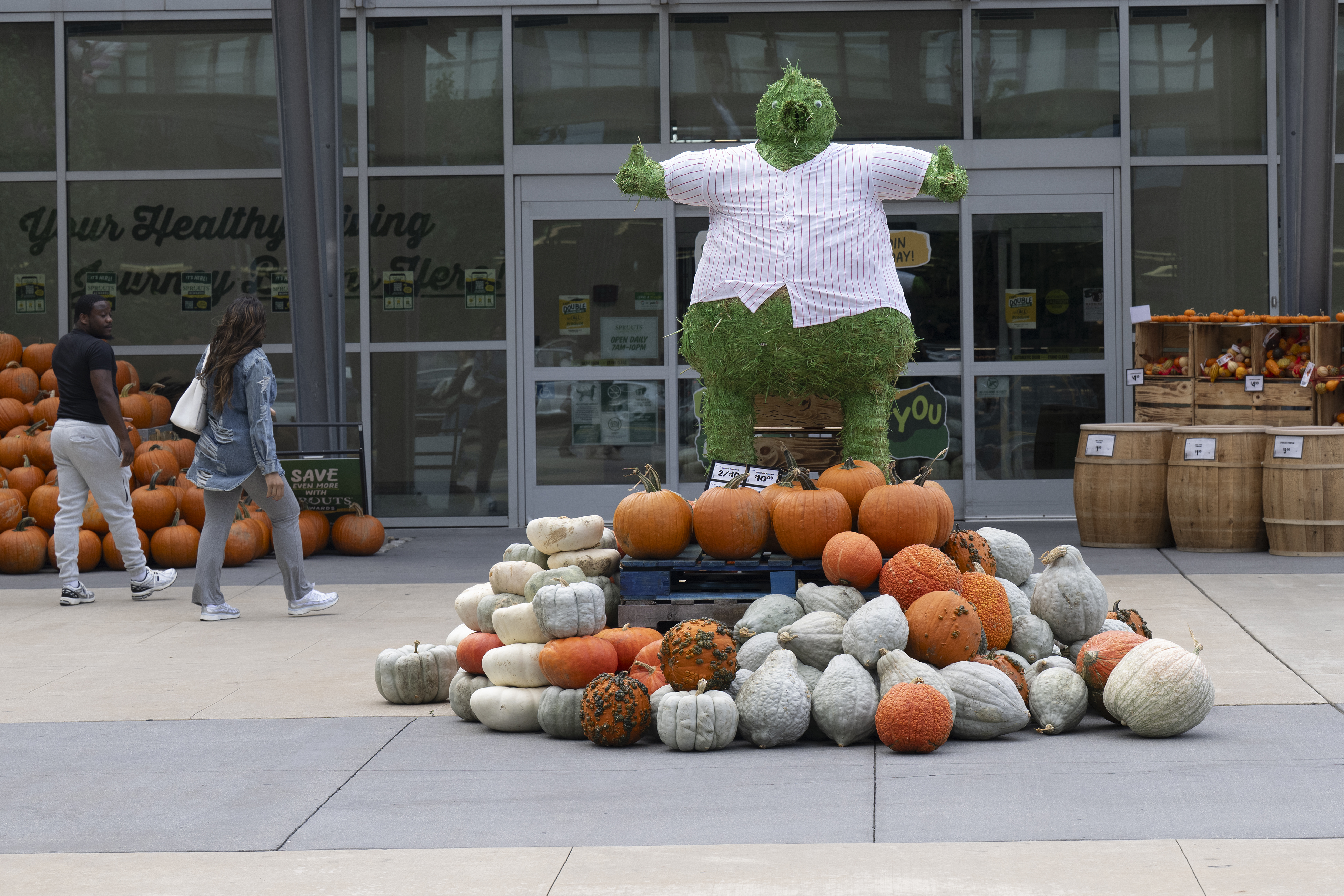 Sprouts wanted a Phanatic-themed fall display. It created a monster instead