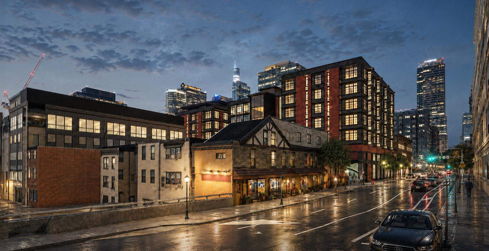 A 118-unit apartment tower is proposed for 23rd and Walnut Streets, replacing a Rite Aid