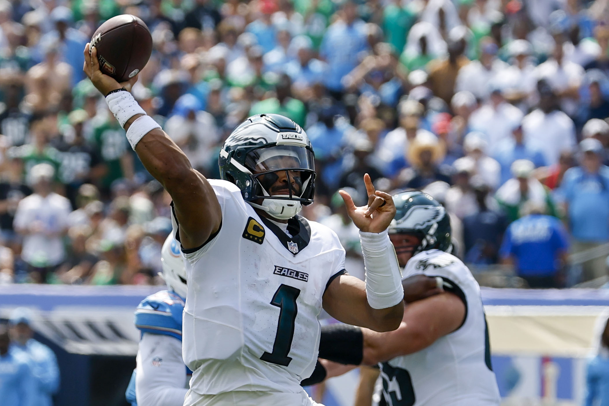 Eagles win 24-20 thriller in steamy Nashville; Jalen Hurts atones for two INTs with epic two-minute drive vs. Titans
