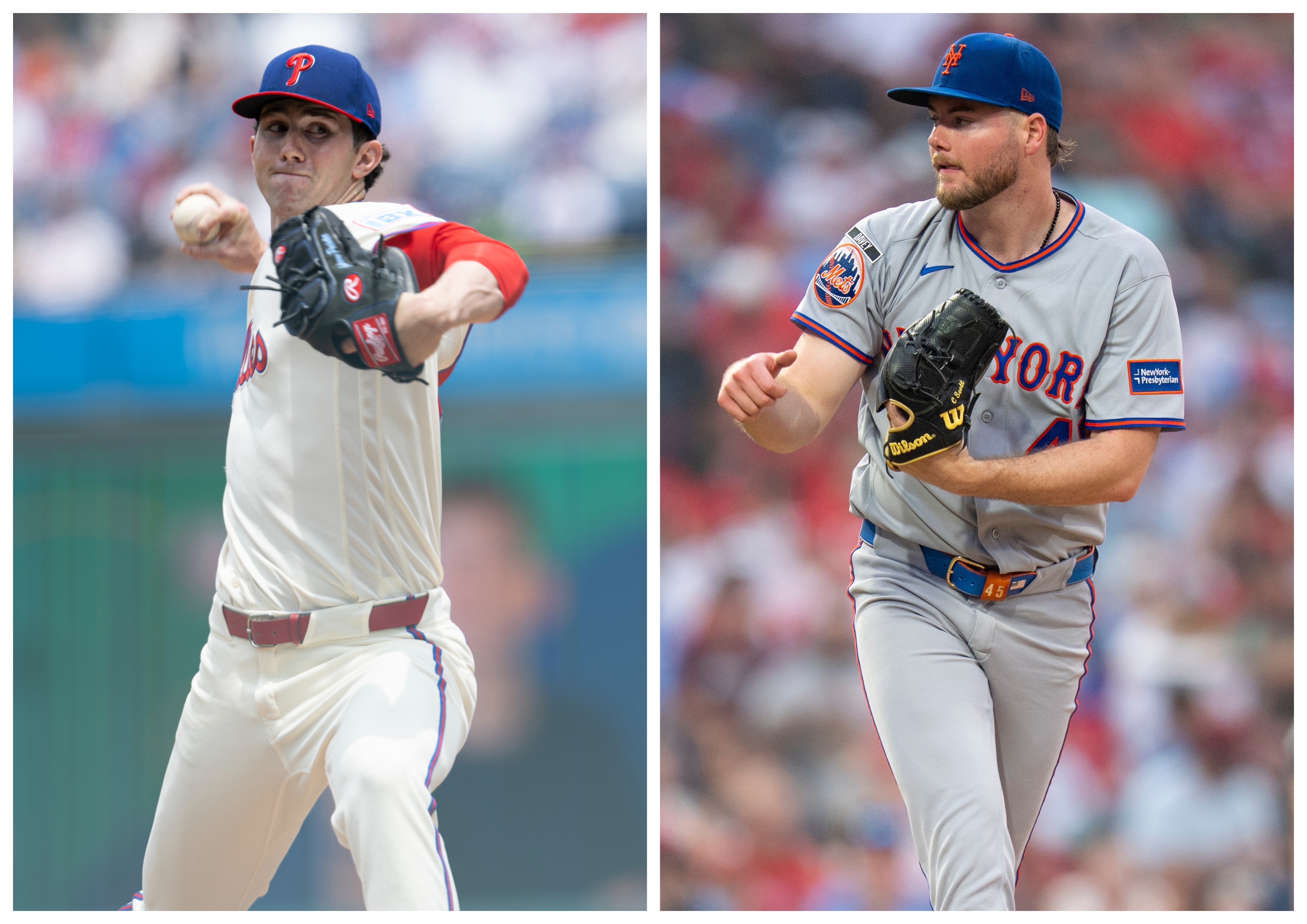 Phillies pitcher Andrew Painter (left) and Mets pitcher Christian Scott were high school teammates in Florida.