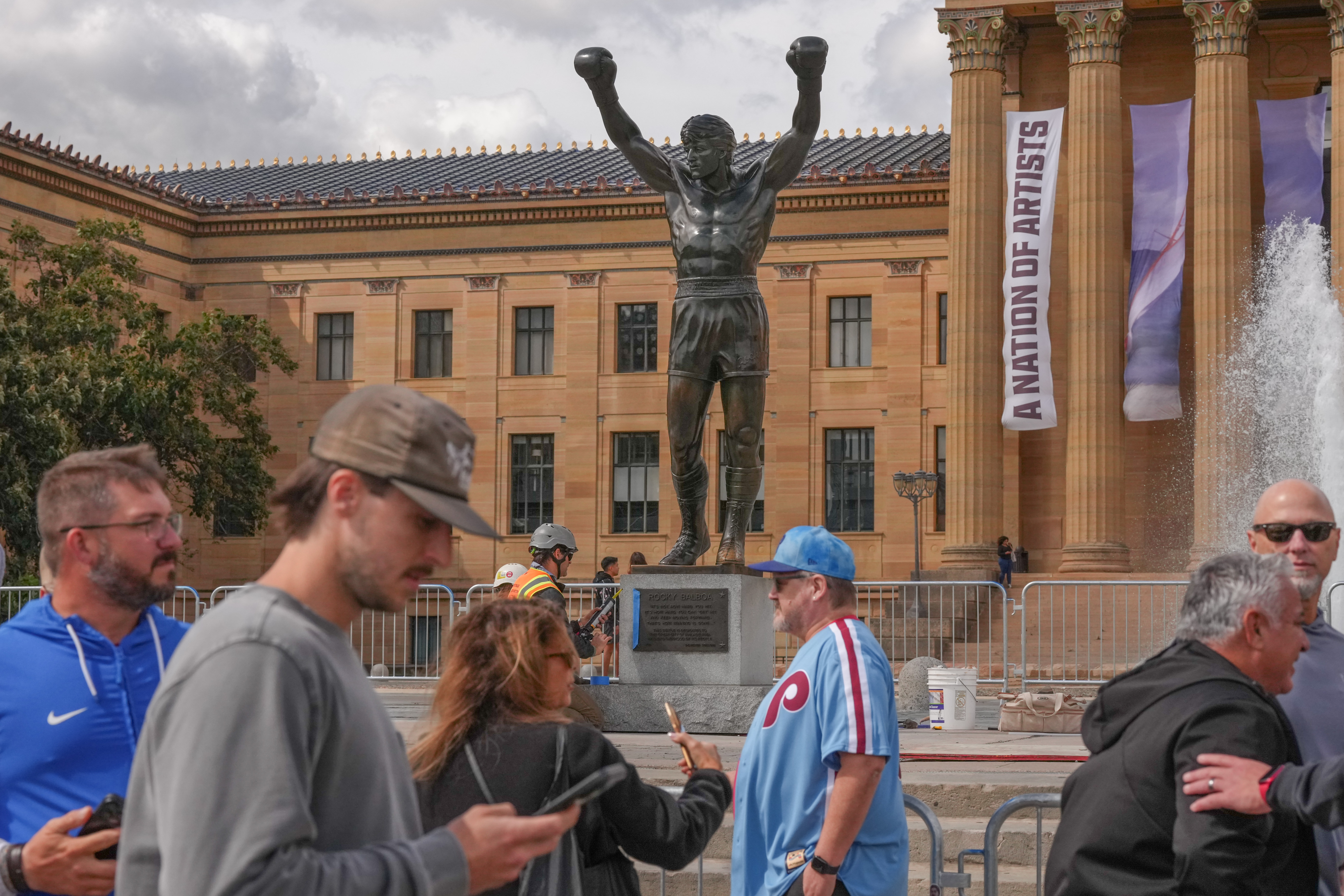 The Rocky statue moved again and is now at the top of the Art Museum steps