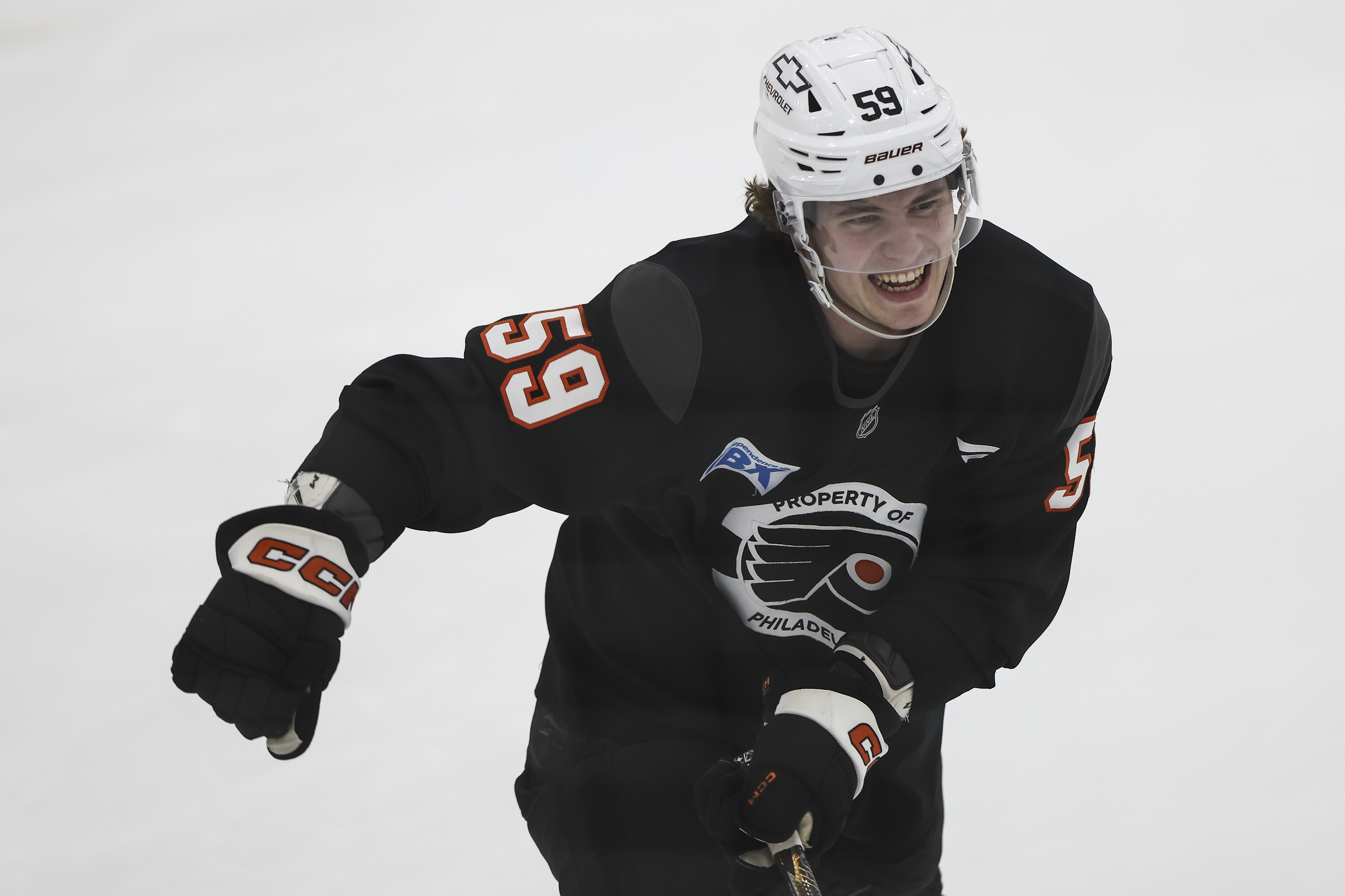 Oliver Bonk’s goal is to make the Flyers’ opening roster. The defenseman is off to a good start.