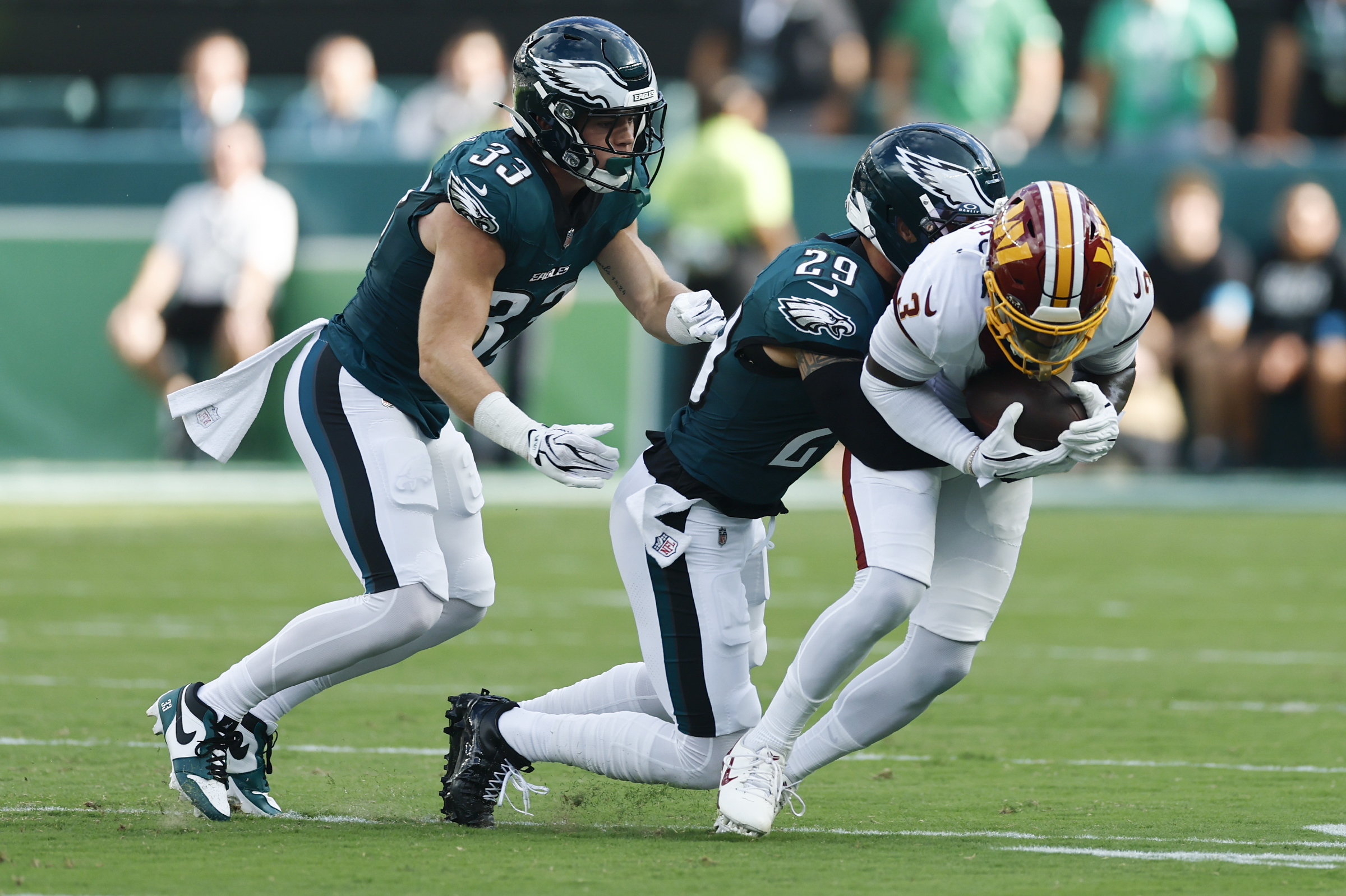 Eagles’ Vic Fangio says safety starters are staying put, won’t increase Cooper DeJean’s snaps at the position
