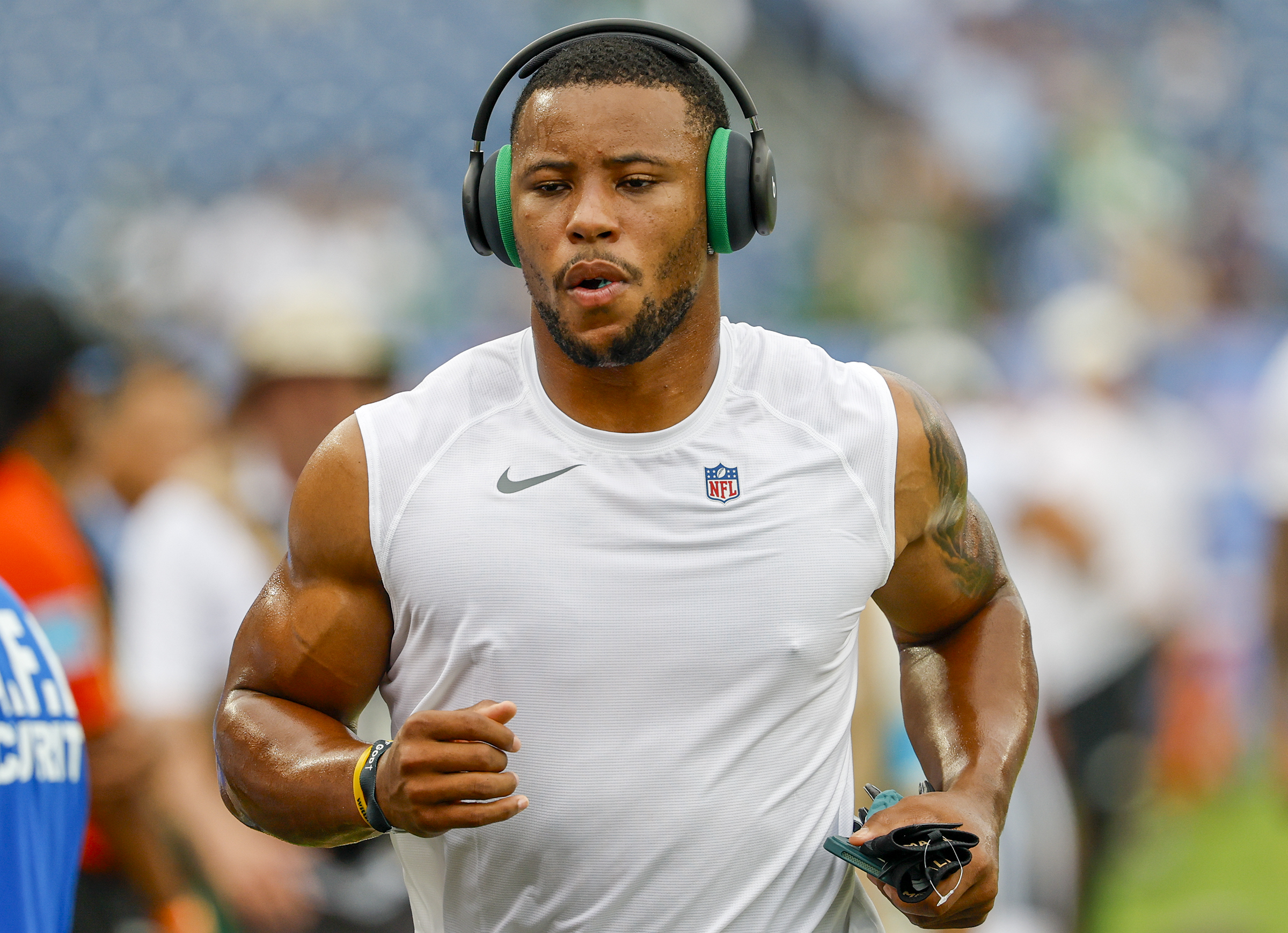 Saquon Barkley says he’s ‘good to go’ for Monday’s game in Chicago after suffering stinger in Week 2