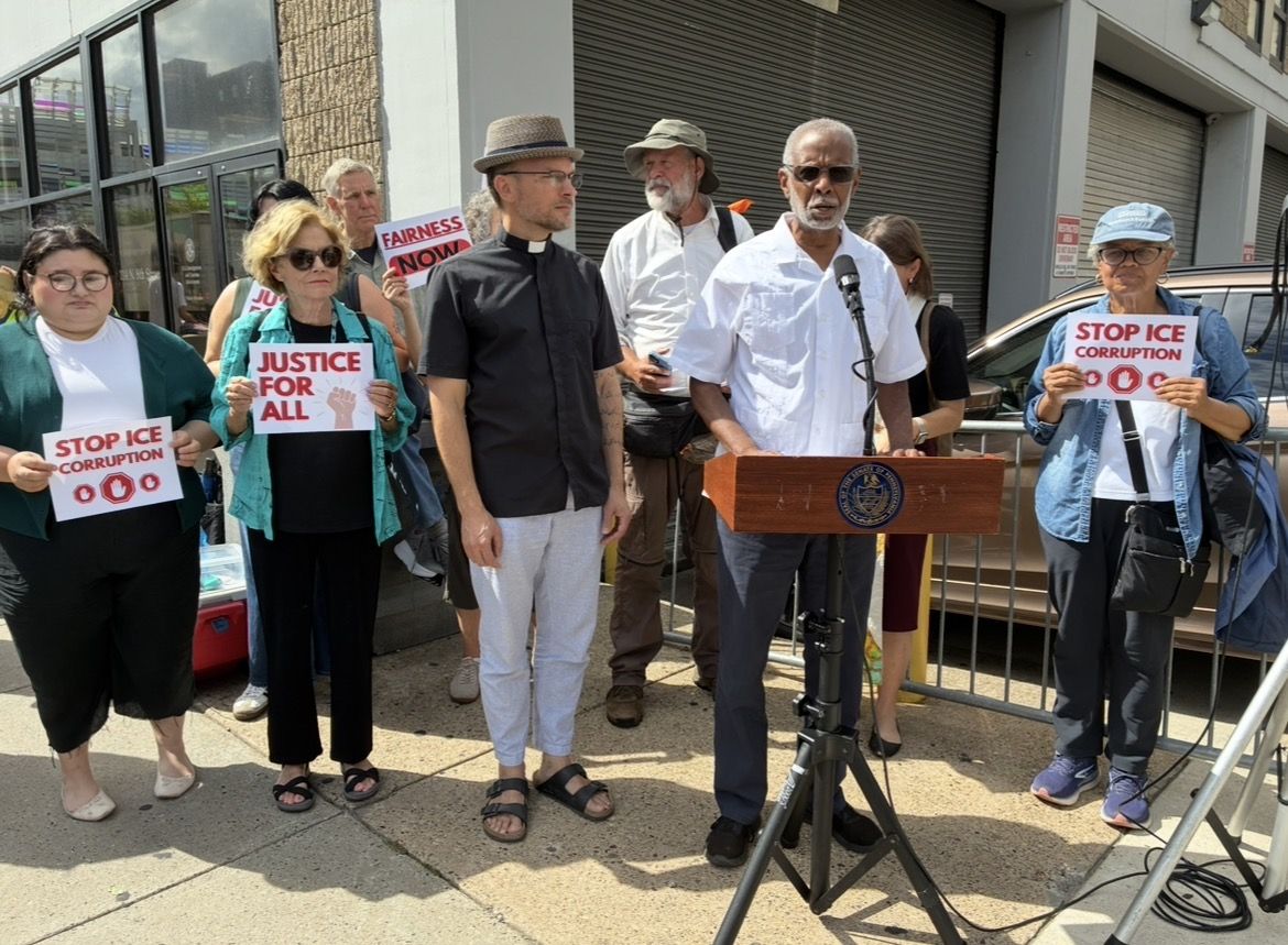 Clergy and others gather outside Philadelphia ICE office in aftermath of officer’s suicide