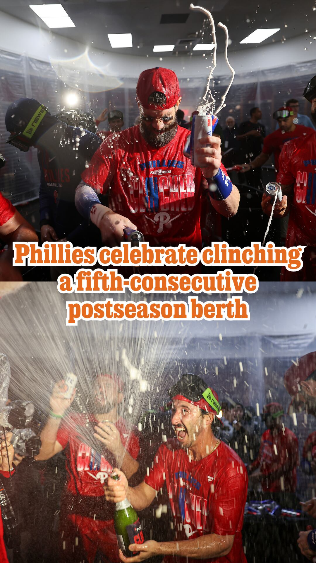Phillies celebrate clinching a fifth-consecutive postseason berth