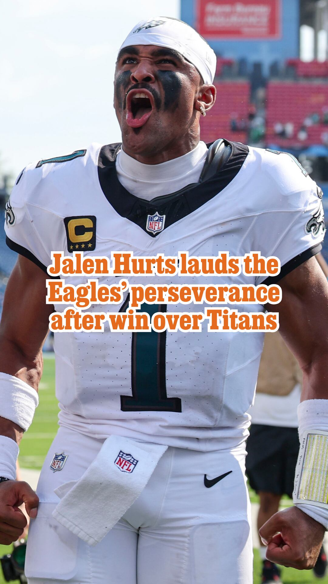 Jalen Hurts lauds the Eagles' perseverance after win over Titans