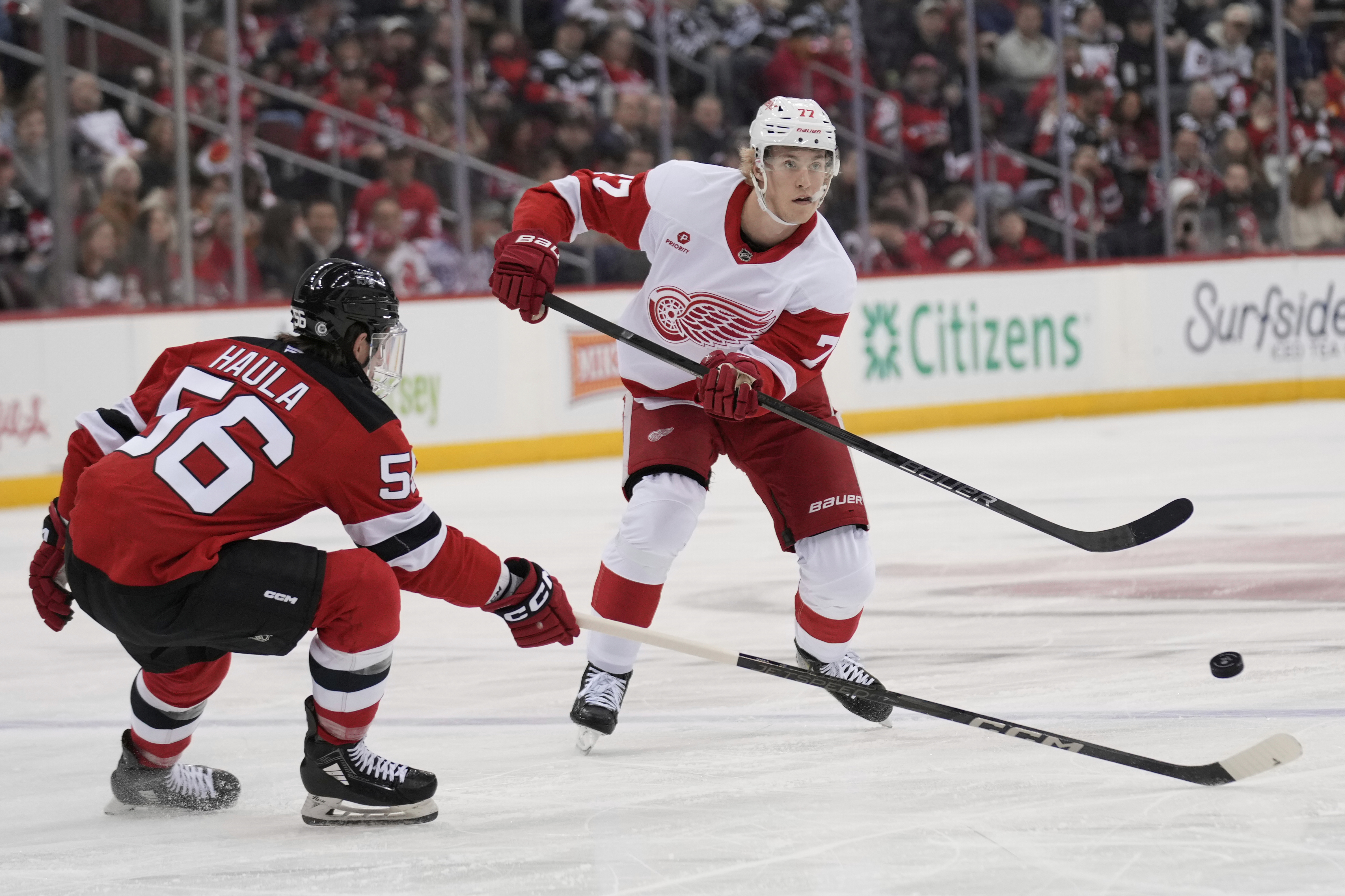 Detroit Red Wings defenseman Simon Edvinsson is one of the league's top young defensive defensemen.
