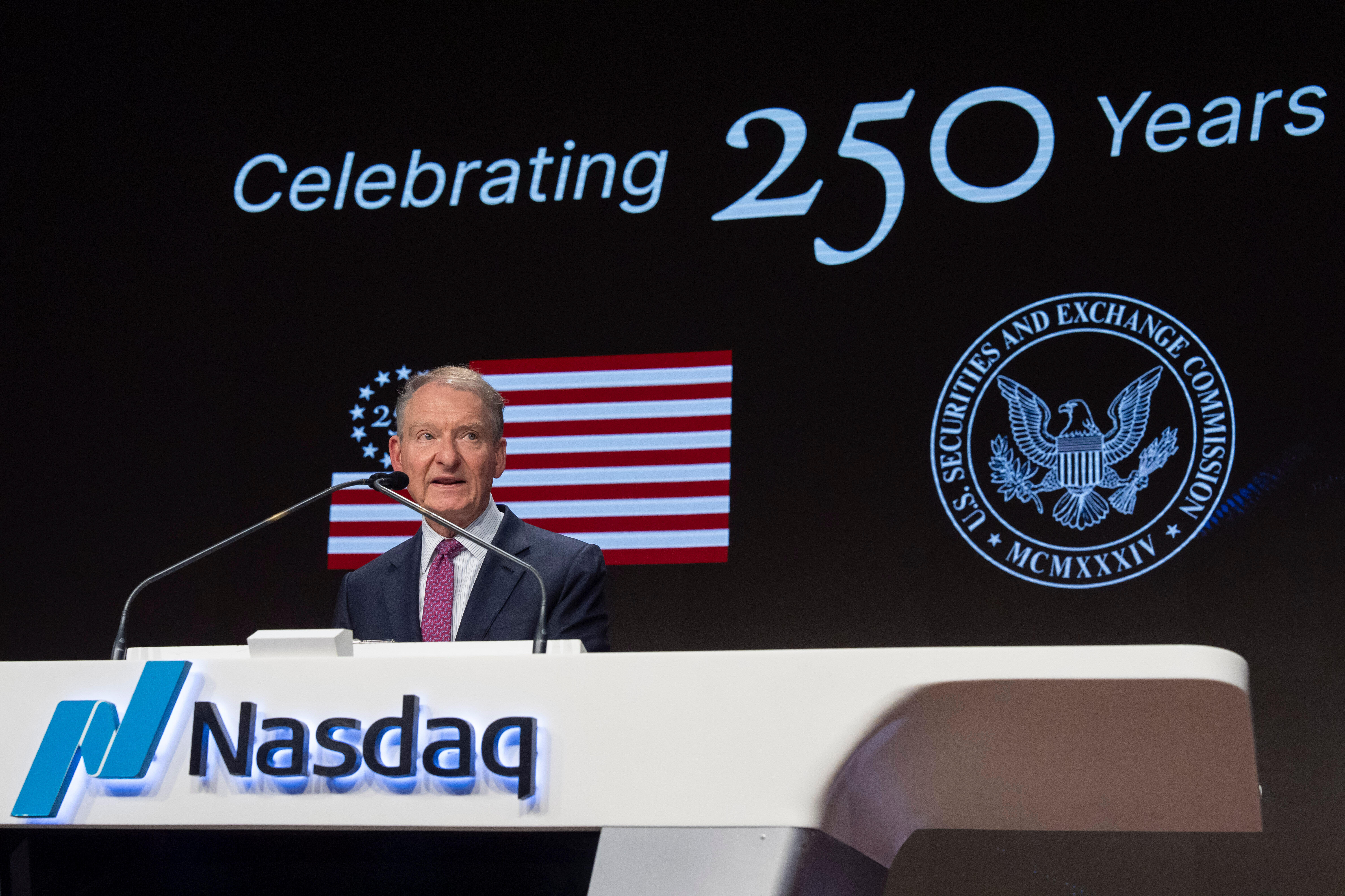 Paul Atkins, chairman of the U.S. Securities and Exchange Commission. The SEC may ease a rule that aimed to limit campaign donations by fund managers involved with state pensions.